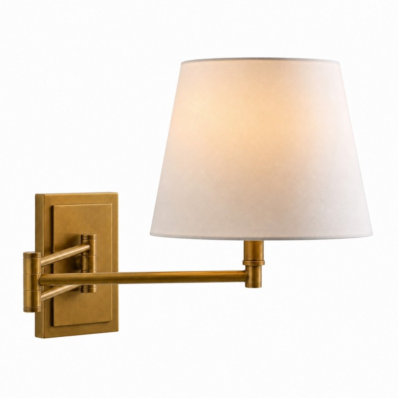 Lutyens Wabi-sabi Iron Swing Arm Fabric Wall Light