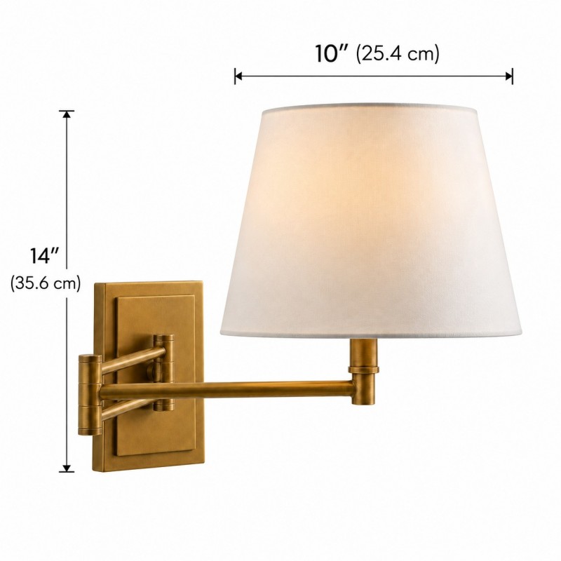 Lutyens Wabi-sabi Iron Swing Arm Fabric Wall Light