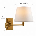 Lutyens Wabi-sabi Iron Swing Arm Fabric Wall Light