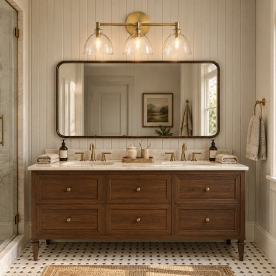 Keen Farmhouse Cooper Recycled Glass Dome Sconce