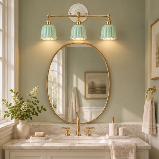 Lior Vintage Colorful Tulip Ceramic Wall Sconce