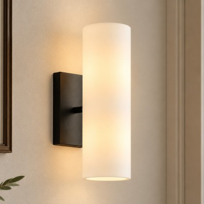 Yorix Alabaster Tube Bronze Finish Wall Sconce