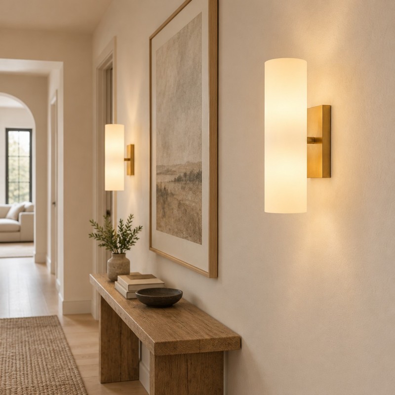 Yorix Modern Vertical Cylinder Tube Metal Finish Wall Light