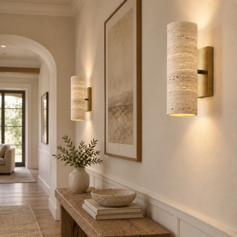 Yorix Modern Vertical Cylinder Tube Metal Finish Wall Light