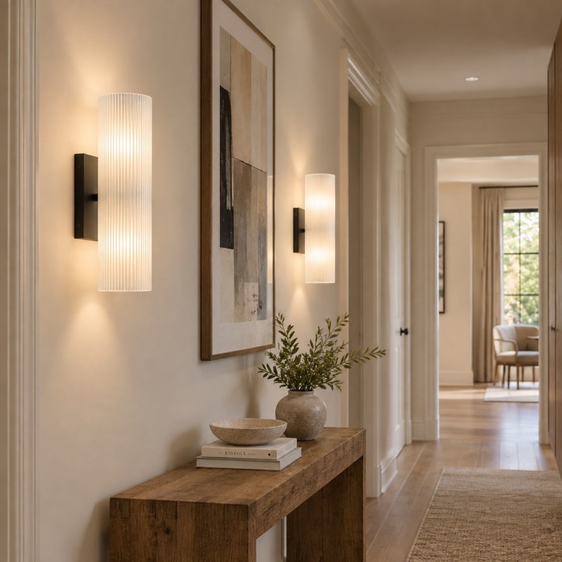 Yorix Modern Vertical Cylinder Tube Metal Finish Wall Light