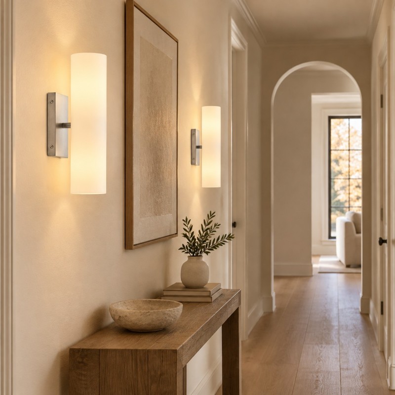 Yorix Modern Vertical Cylinder Tube Metal Finish Wall Light