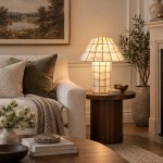 Eames Vintage Hand-Inlaid Natural Shell Mosaic Table Lamp