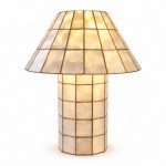 Eames Vintage Hand-Inlaid Natural Shell Mosaic Table Lamp