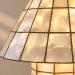 Eames Vintage Hand-Inlaid Natural Shell Mosaic Table Lamp