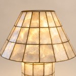 Eames Vintage Hand-Inlaid Natural Shell Mosaic Table Lamp