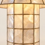 Eames Vintage Hand-Inlaid Natural Shell Mosaic Table Lamp