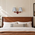Elarion Vintage Fabric wisteria Twin Wall sconce