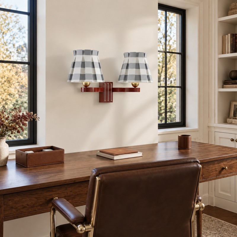 Elarion Vintage Fabric wisteria Twin Wall sconce