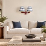 Elarion Vintage Fabric wisteria Twin Wall sconce
