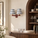 Elarion Vintage Fabric wisteria Twin Wall sconce