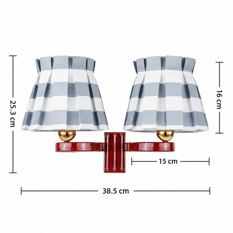 Elarion Vintage Fabric wisteria Twin Wall sconce
