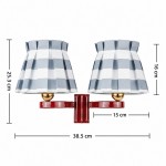 Elarion Vintage Fabric wisteria Twin Wall sconce
