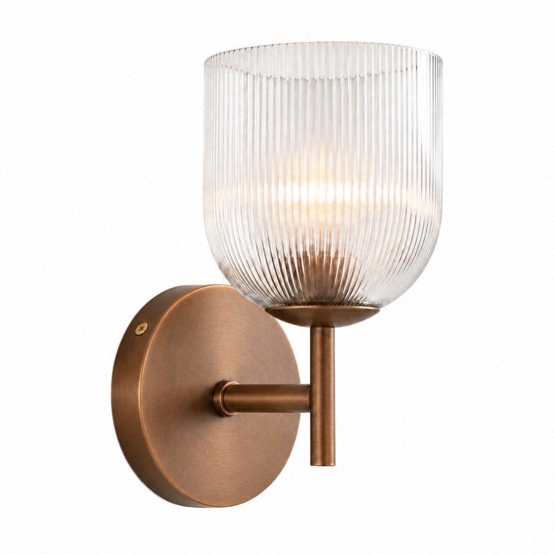 Corwin Vintage Decorative Ribbed Glass Wall Lamp