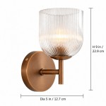 Corwin Vintage Decorative Ribbed Glass Wall Lamp