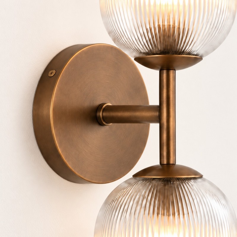 Corwin Vintage Decorative Ribbed Glass Wall Lamp