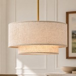 Aevon 3-Light Matte Brown Double Drum Pendant Light