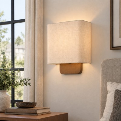 Ondine Modern Linen Fabric Shade Wall Sconce