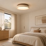 Archie Faux Travertine Round LED Flush Mount Ceiling Light