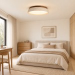 Archie Faux Travertine Round LED Flush Mount Ceiling Light