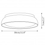 Archie Faux Travertine Round LED Flush Mount Ceiling Light