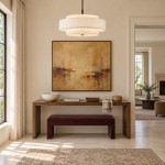 Harlow Linen Blend 5 Light Metal Double Tier Drum Pendant Light