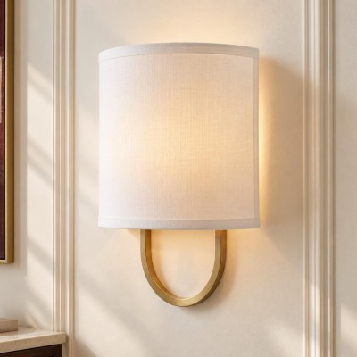 Zylar Modern Metal Fabric Shade Wall Sconce