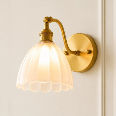 Alaric French Brass And Glass Wall Sconce