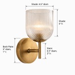 Alain Cooper Ribbed Glass Wall Sconce