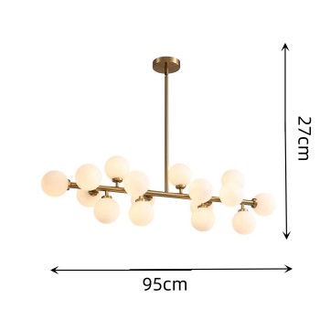16 Glass Globes Linear Chandelier