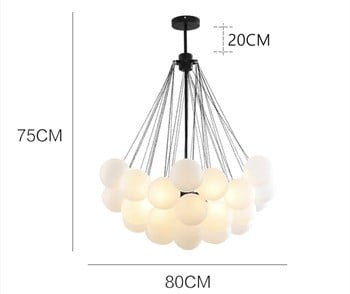 19/37 Frosted Glass Balls Bubble Chandelier Light