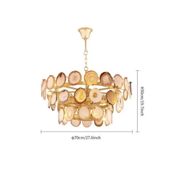 Decorative Natural Agate Slices Chandelier