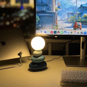 Small Tiffany USB LED Table Lamp With Art Decor Ceramic Base