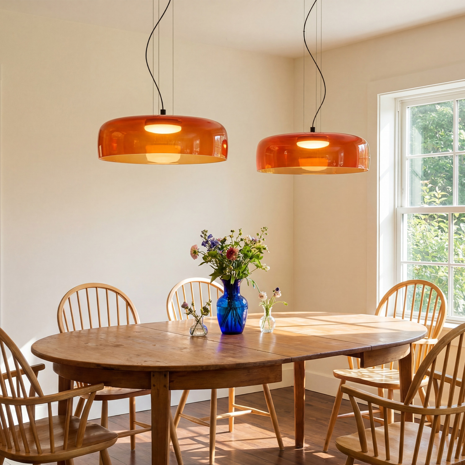 Stained Glass Bowl Shape Hanging Lamp | Colorful Round Hanging