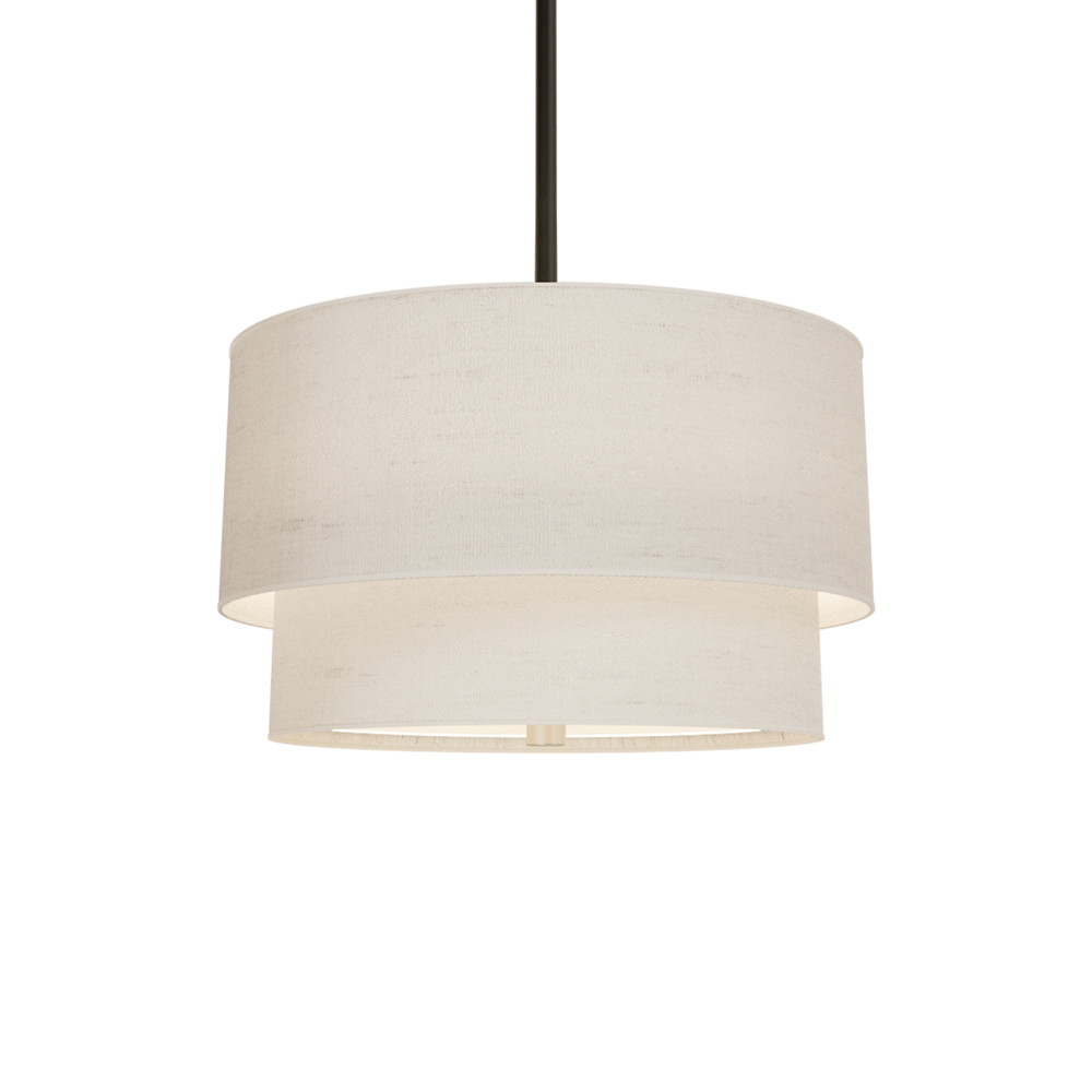 Double Drum Pendant Light | Fabric Pendant Light | Ping Lighting