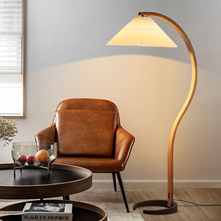 Vintage Mid Century Wooden Mads Caprani Floor Lamp