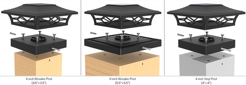 Dual Lighted Solar Post Cap Light for 4x4/6x6 Posts