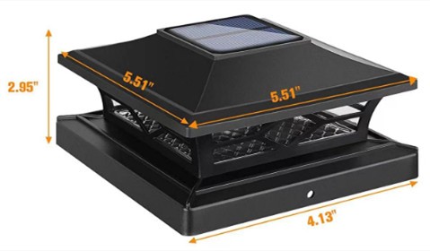 Dual Lighted Solar Post Cap Light for 4x4/6x6 Posts