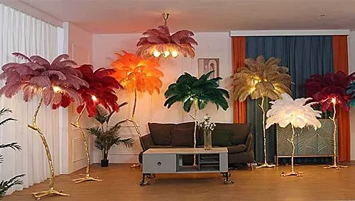 Ostrich Feather floor lamp