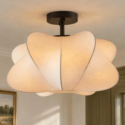 Jaxorix Wabi Sabi White Silkworm Cocoon Ceiling Light