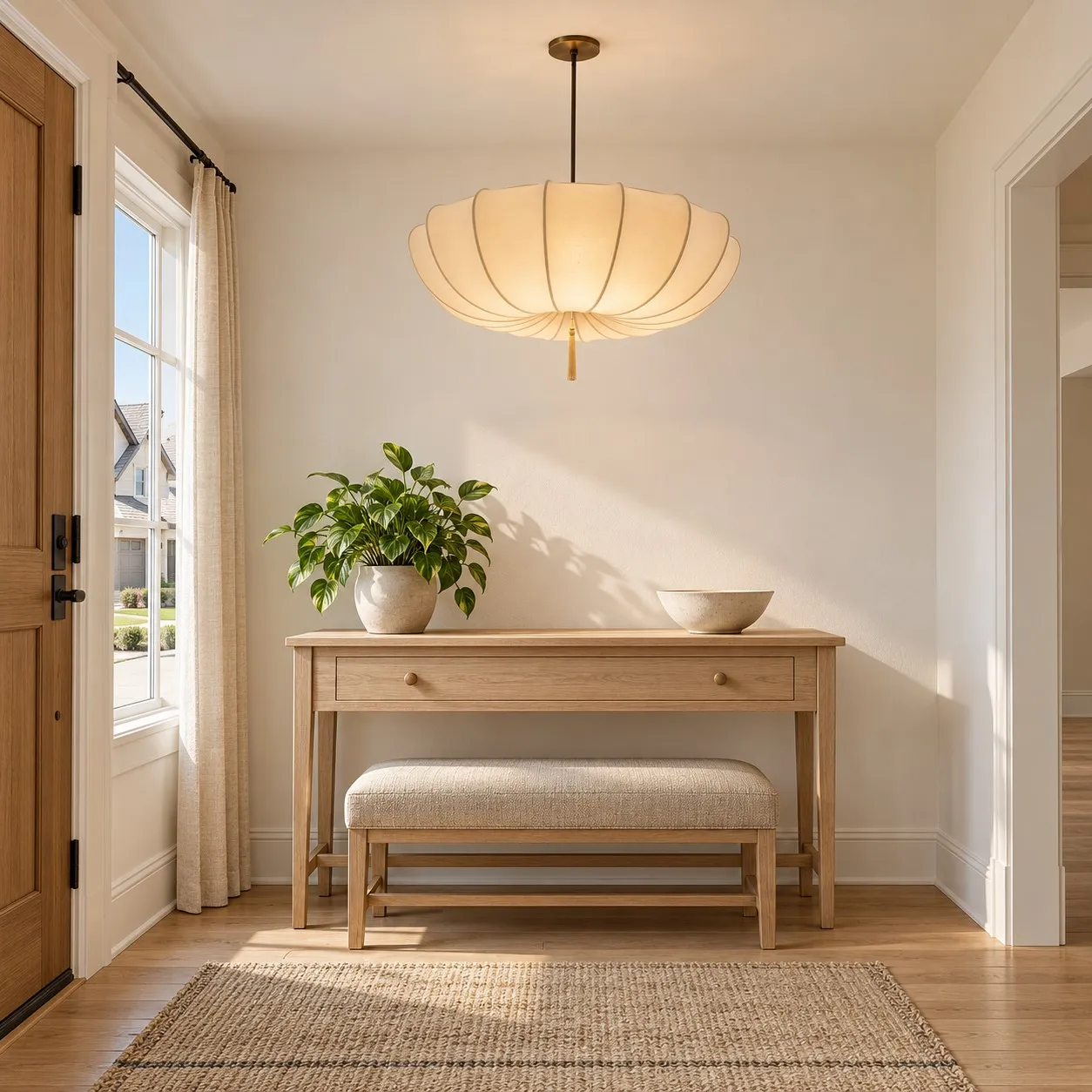 Millais pendant in an entryway