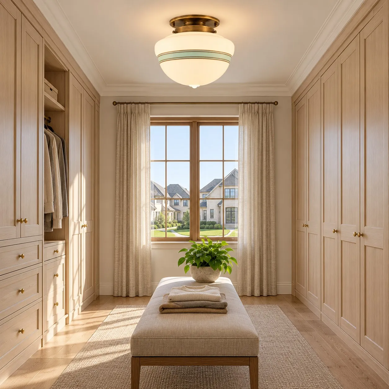 Hensley ceiling light in a compact entry area