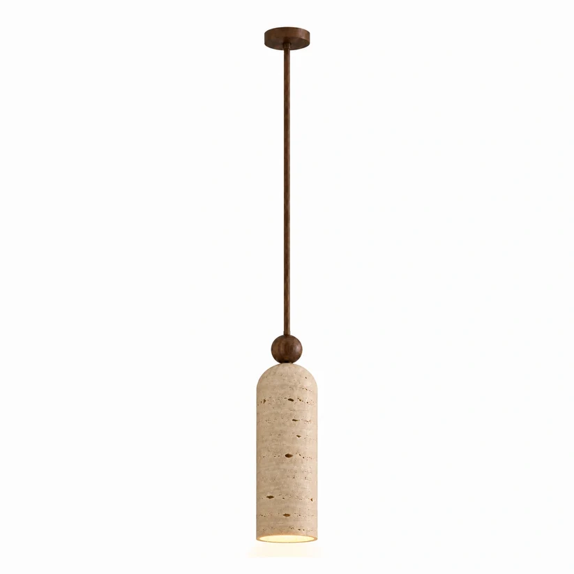 Travertine single pendant
