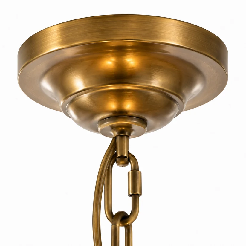 Metal ceiling canopy with chain connection