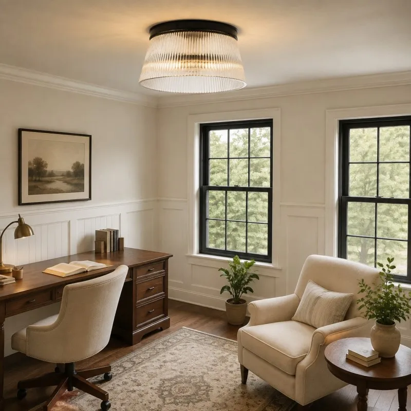 Lillian black ceiling light in a living room
