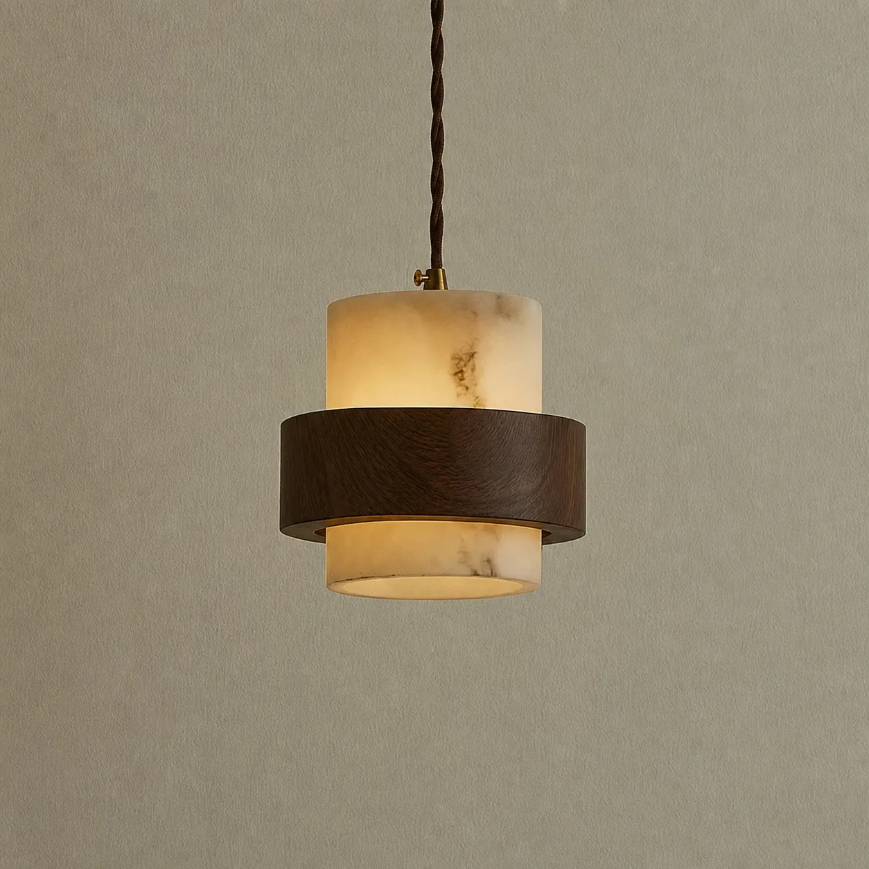 Layered pendant turned on